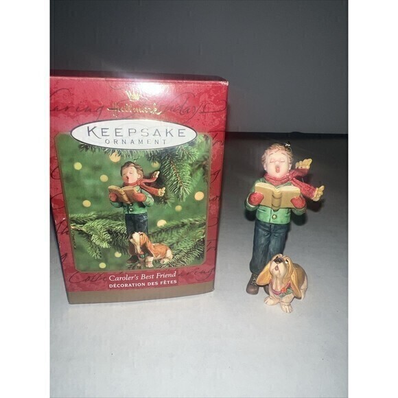 2000 Hallmark Keepsake Christmas Ornament - Caroler's Best Friend Dog - Picture 3 of 6